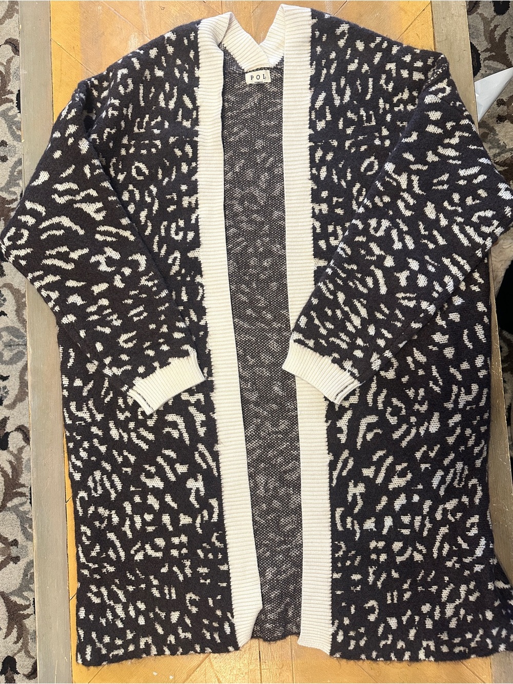 POL Oversized Animal Print Long Cardigan Duster 🤎🤍